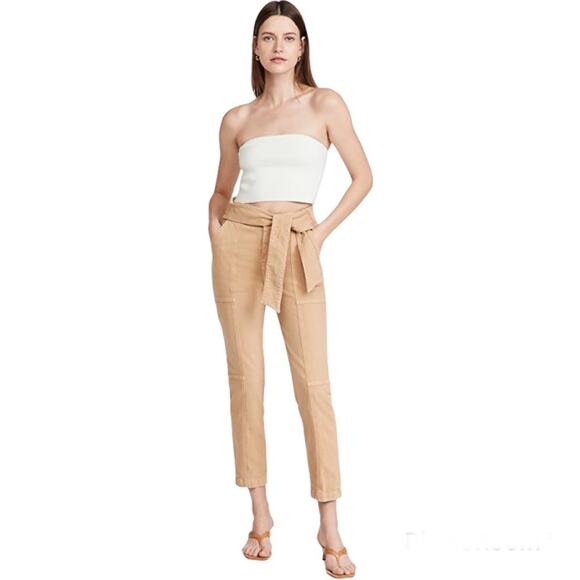 JONATHAN SIMKHAI Henley Tie Waist Pants tan - Picture 1 of 15